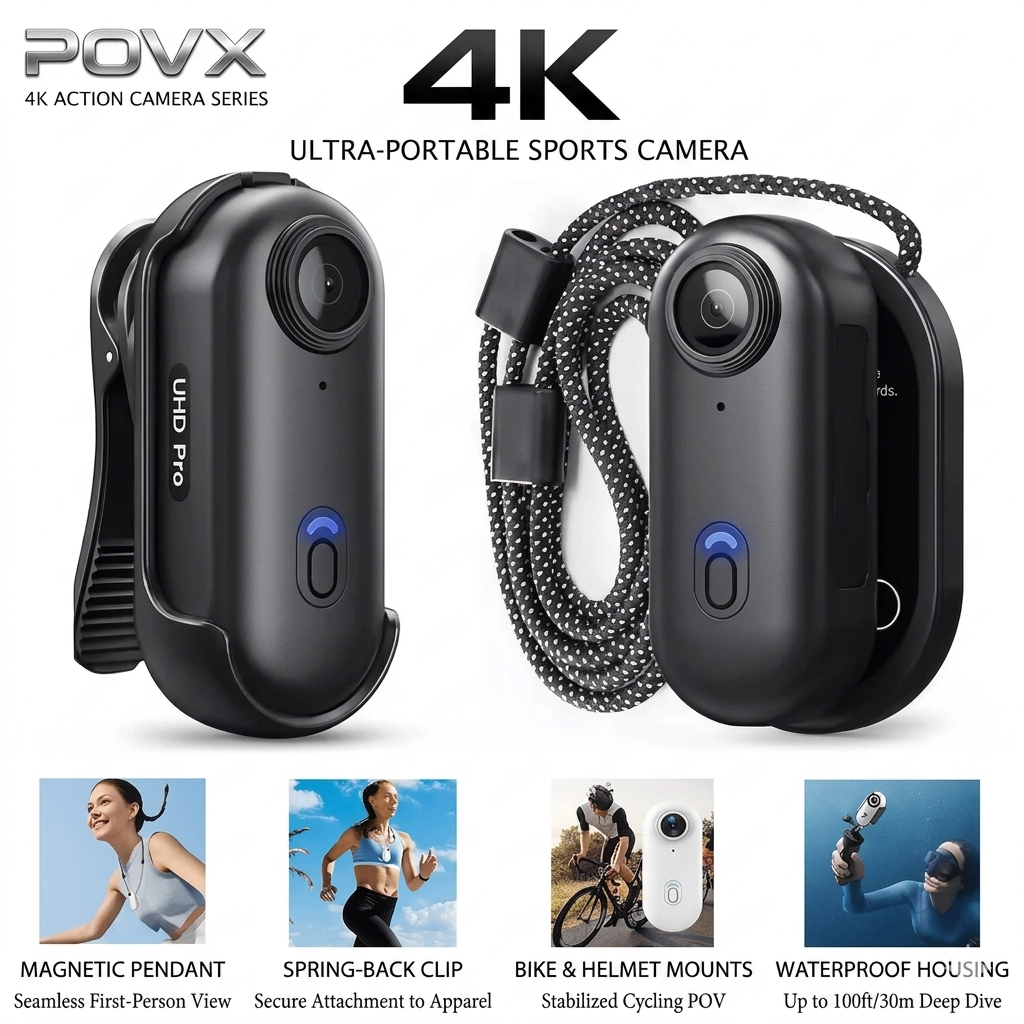 POVX™ Pro 4K: Ultra-Compact Magnetic Action Cam (+ Free 64GB Memory Card & Free Shipping)